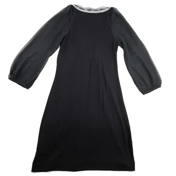 White House Black Market Jewel Neck Chemise Dress - Picture 4 of 12